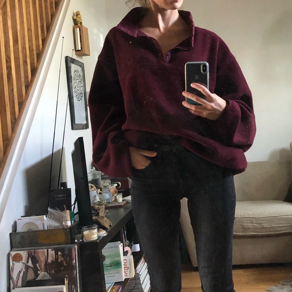 Vintage 90's L.L. Bean Fleece Snap Pullover - Picture 5 of 8